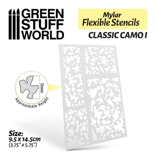 Flexible Mylar  Schablone - classic Camo 1